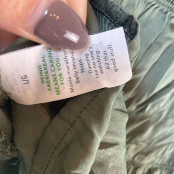 Aerie Sweet N’ Silky Tiered Mini Skirt Olive Green NWT - Picture 11 of 13